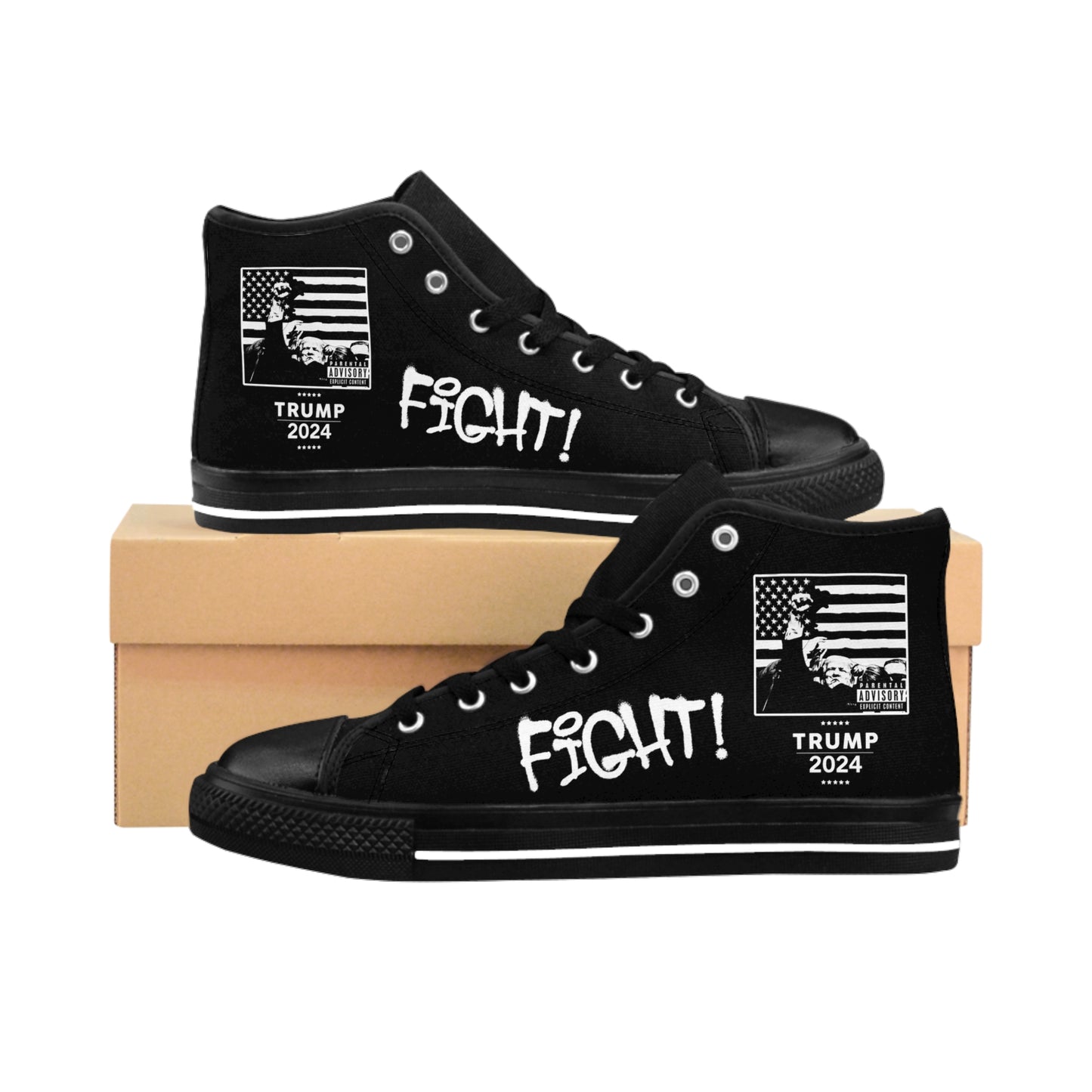 TRUMP FIGHT GEAR Custom Designed Black Sneakers